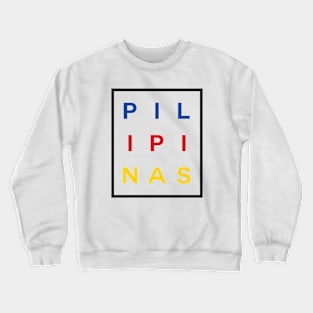 Pilipinas Boxed (Flag Color Black) Crewneck Sweatshirt